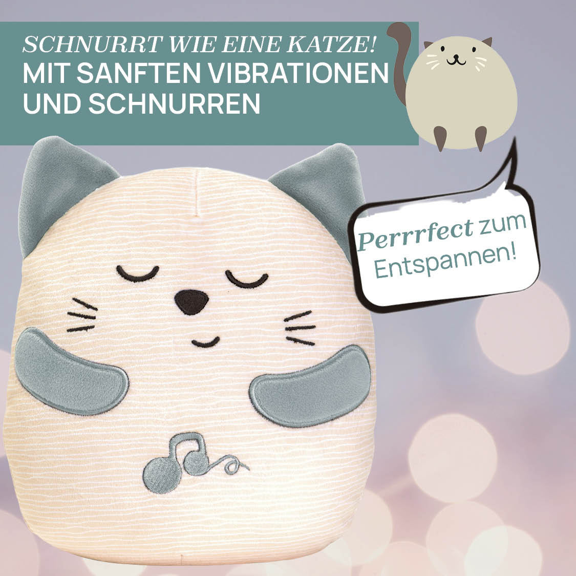 SCHNURRENDE KATZE Kuschelkatze für Babys